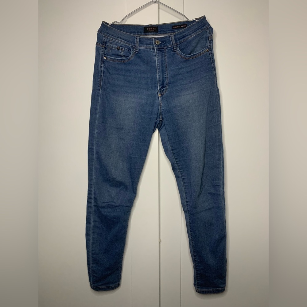 Blue Skinny Jeans with Classic Fading